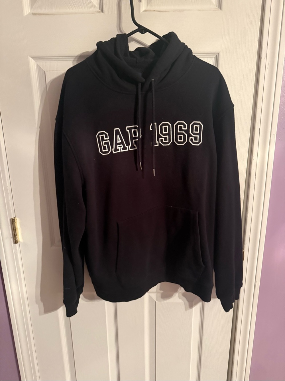 GAP Black Crewneck Hoodie with White 'GAP 1969' Logo